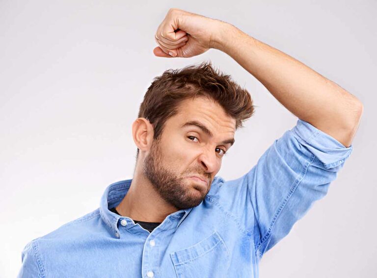 this gentleman feels smell comes from his armpit, know what causes body odor? and how to reduce it?